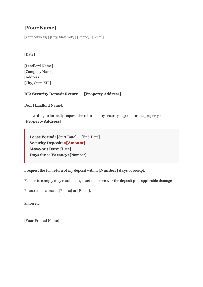 Classic serif demand letter